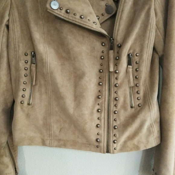 Miss Me Studded Faux Suede Moto Jacket - Picture 5 of 8
